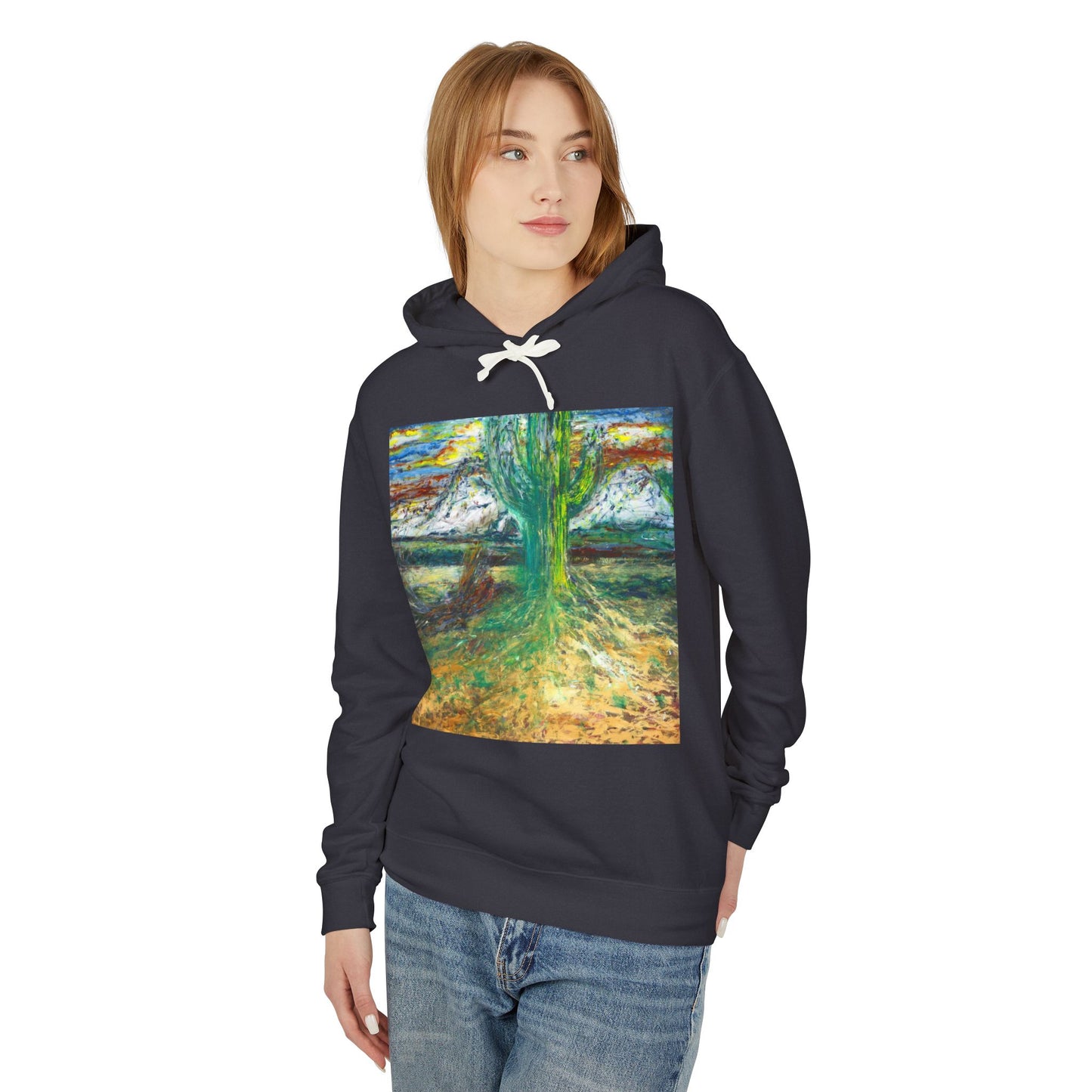 Saguaro Spirit - Unisex Lightweight Hooded Sweatshirt