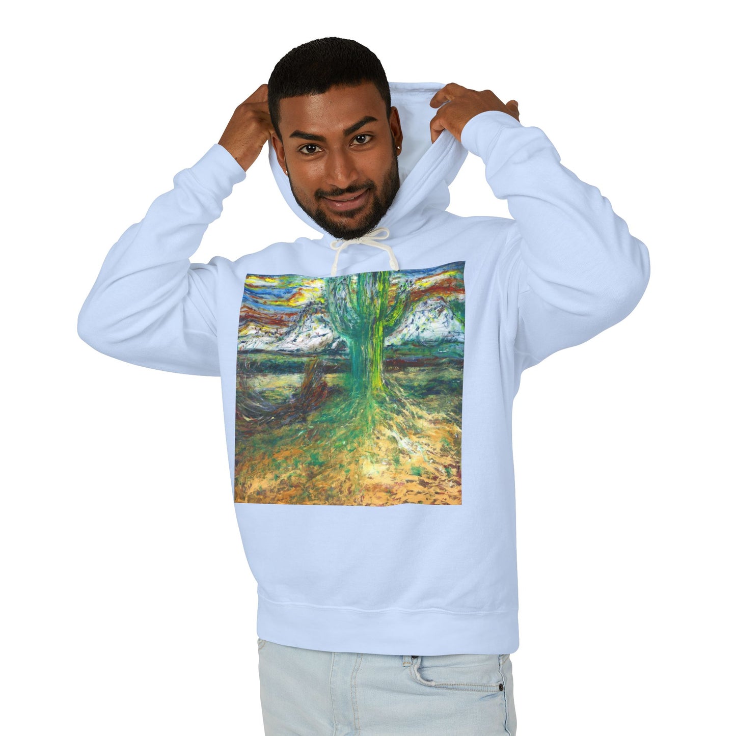 Saguaro Spirit - Unisex Lightweight Hooded Sweatshirt