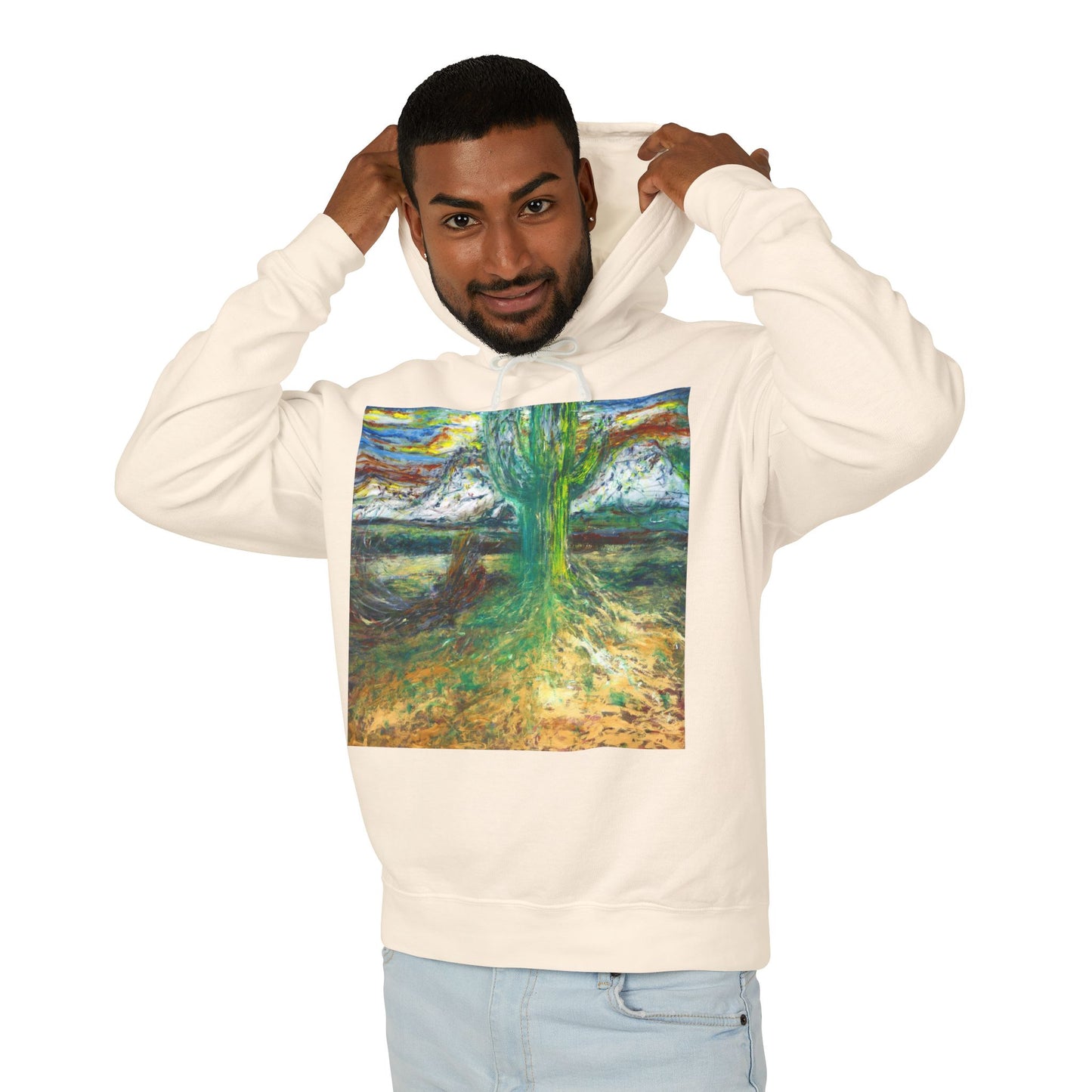 Saguaro Spirit - Unisex Lightweight Hooded Sweatshirt