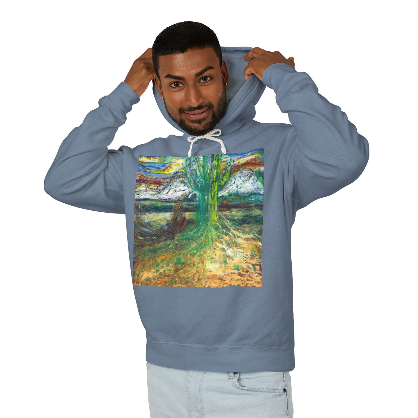 Saguaro Spirit - Unisex Lightweight Hooded Sweatshirt