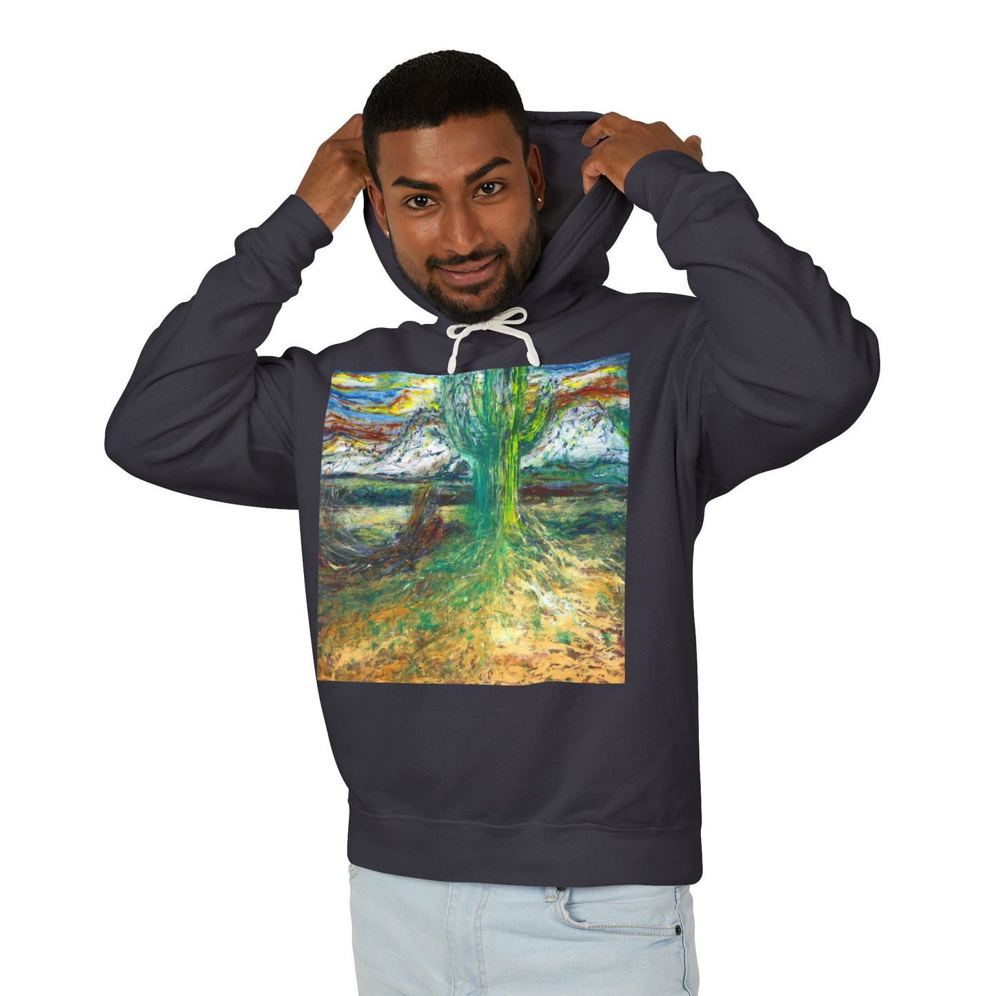 Saguaro Spirit - Unisex Lightweight Hooded Sweatshirt