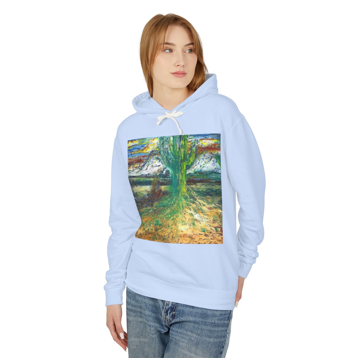 Saguaro Spirit - Unisex Lightweight Hooded Sweatshirt