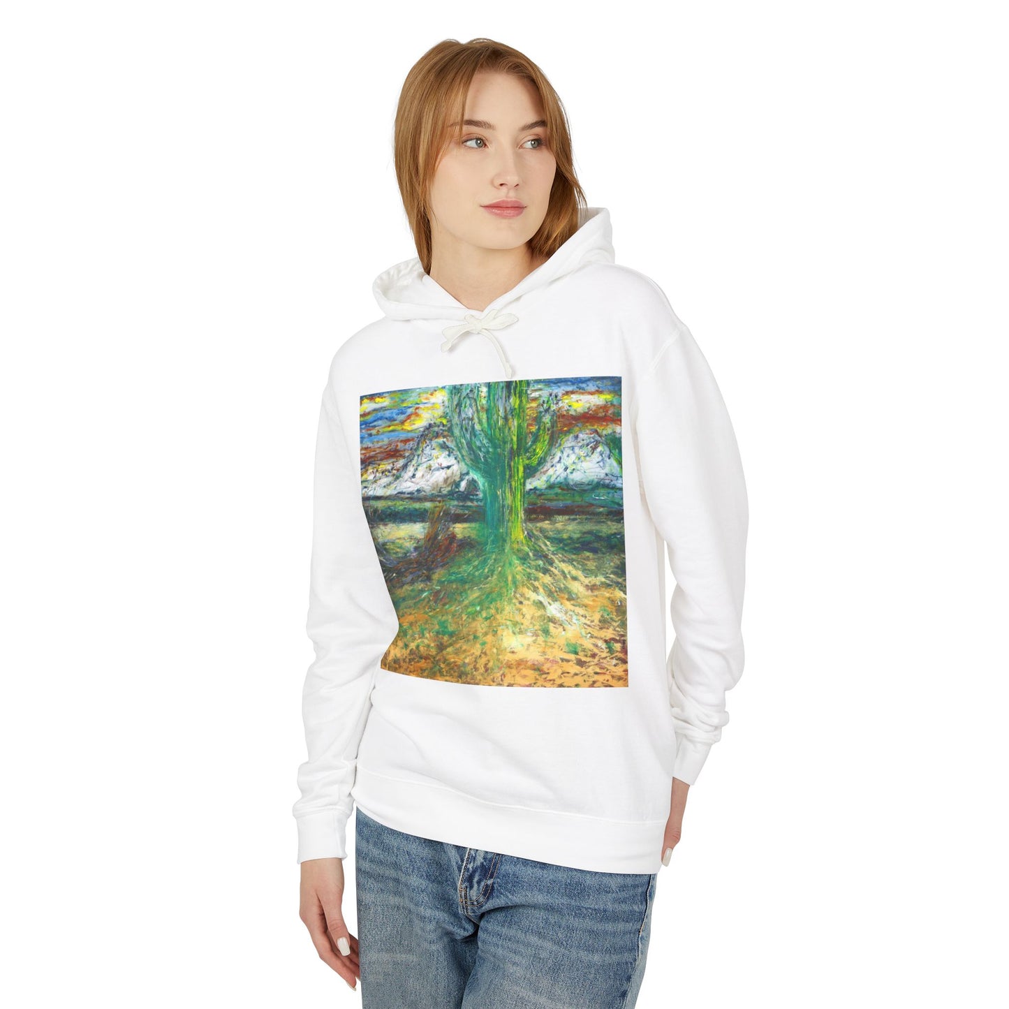 Saguaro Spirit - Unisex Lightweight Hooded Sweatshirt