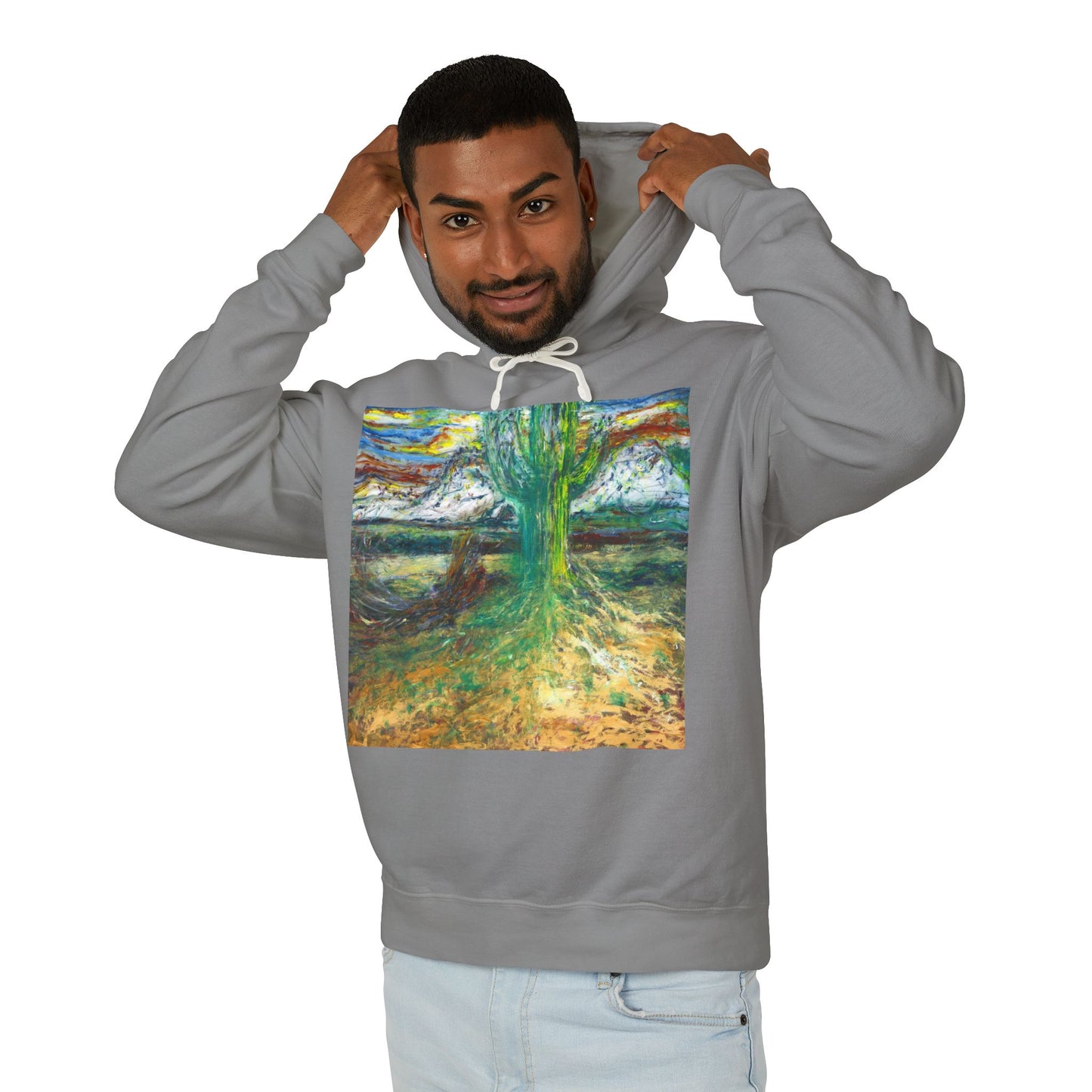 Saguaro Spirit - Unisex Lightweight Hooded Sweatshirt