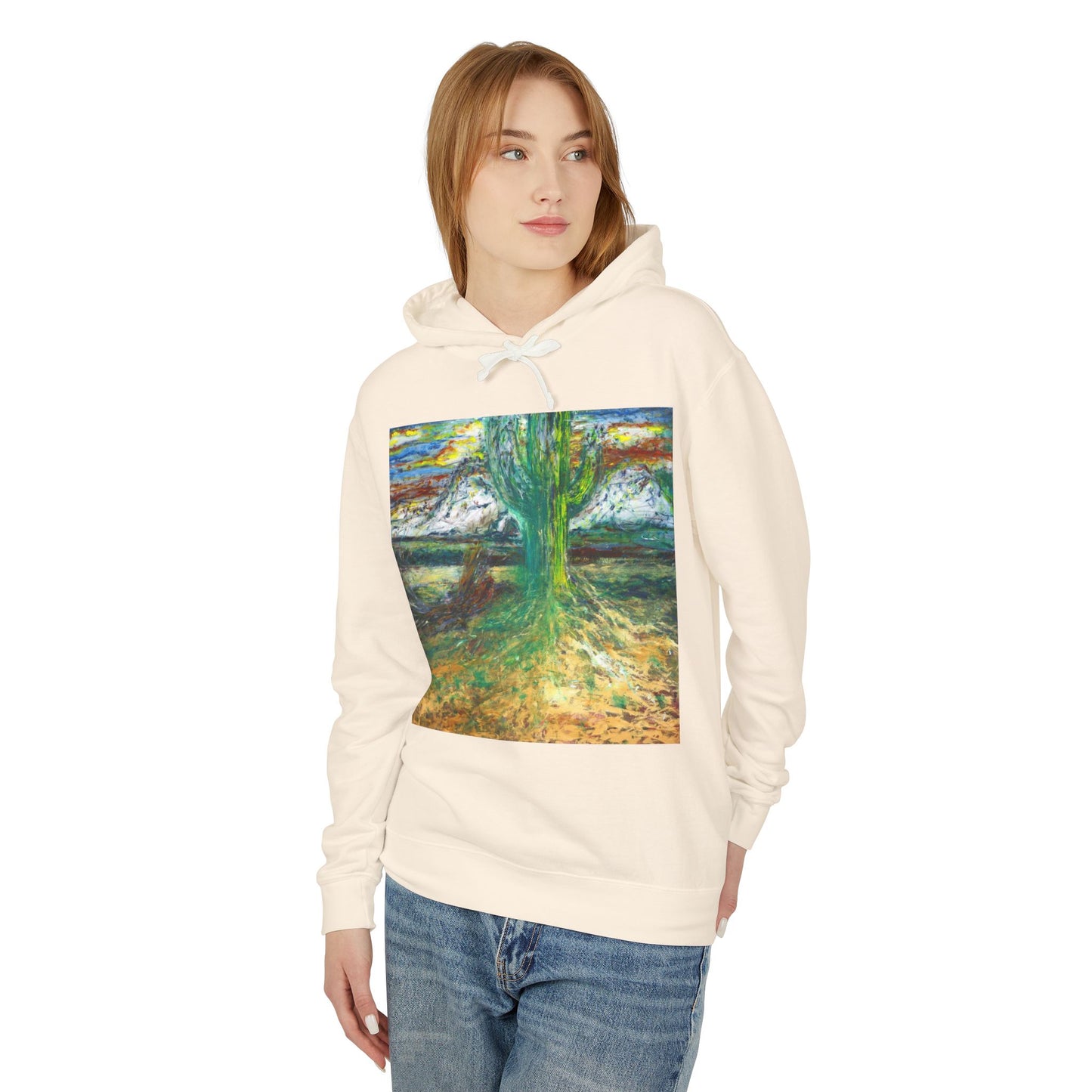Saguaro Spirit - Unisex Lightweight Hooded Sweatshirt