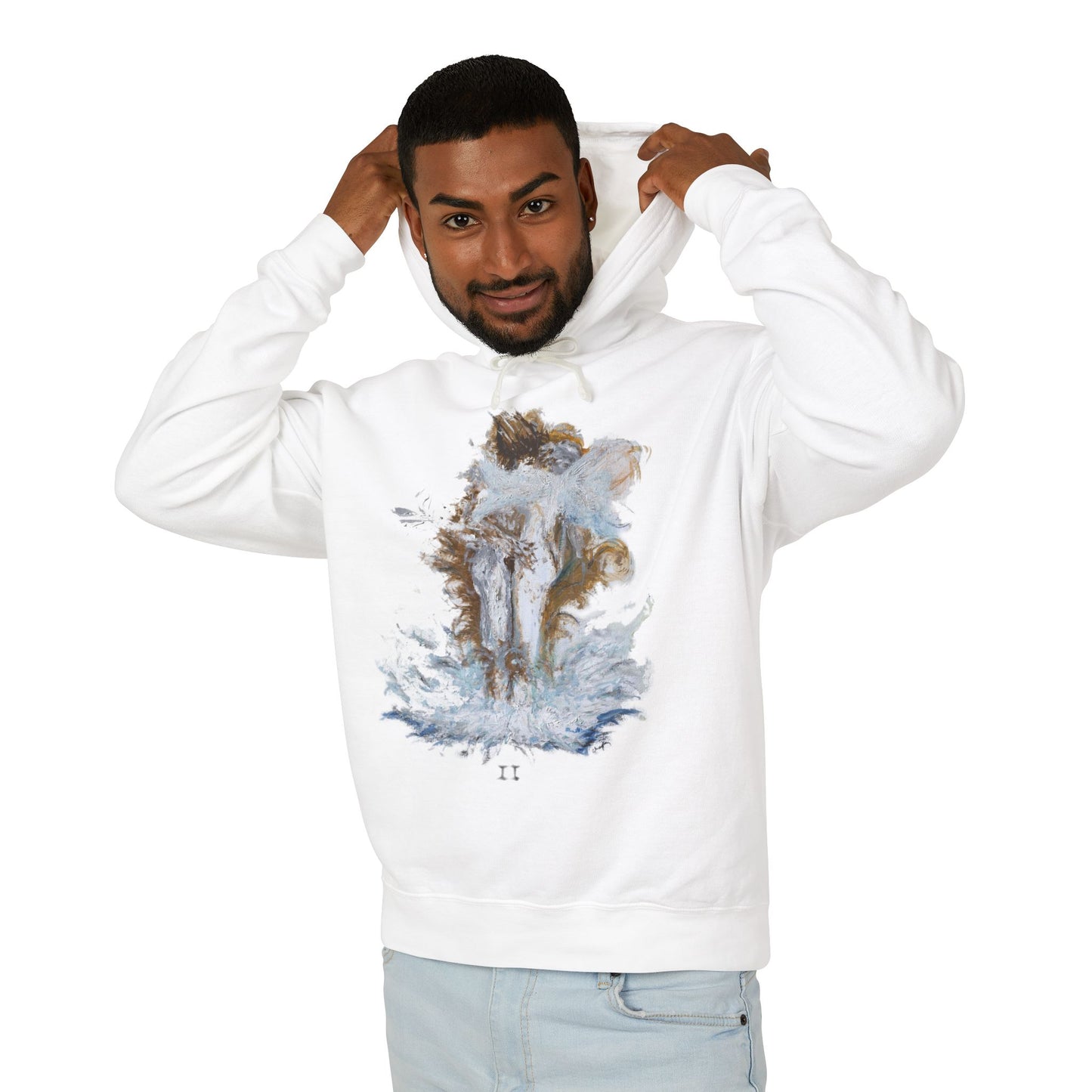 II of Cups - Unisex Lightweight Hooded Sweatshirt