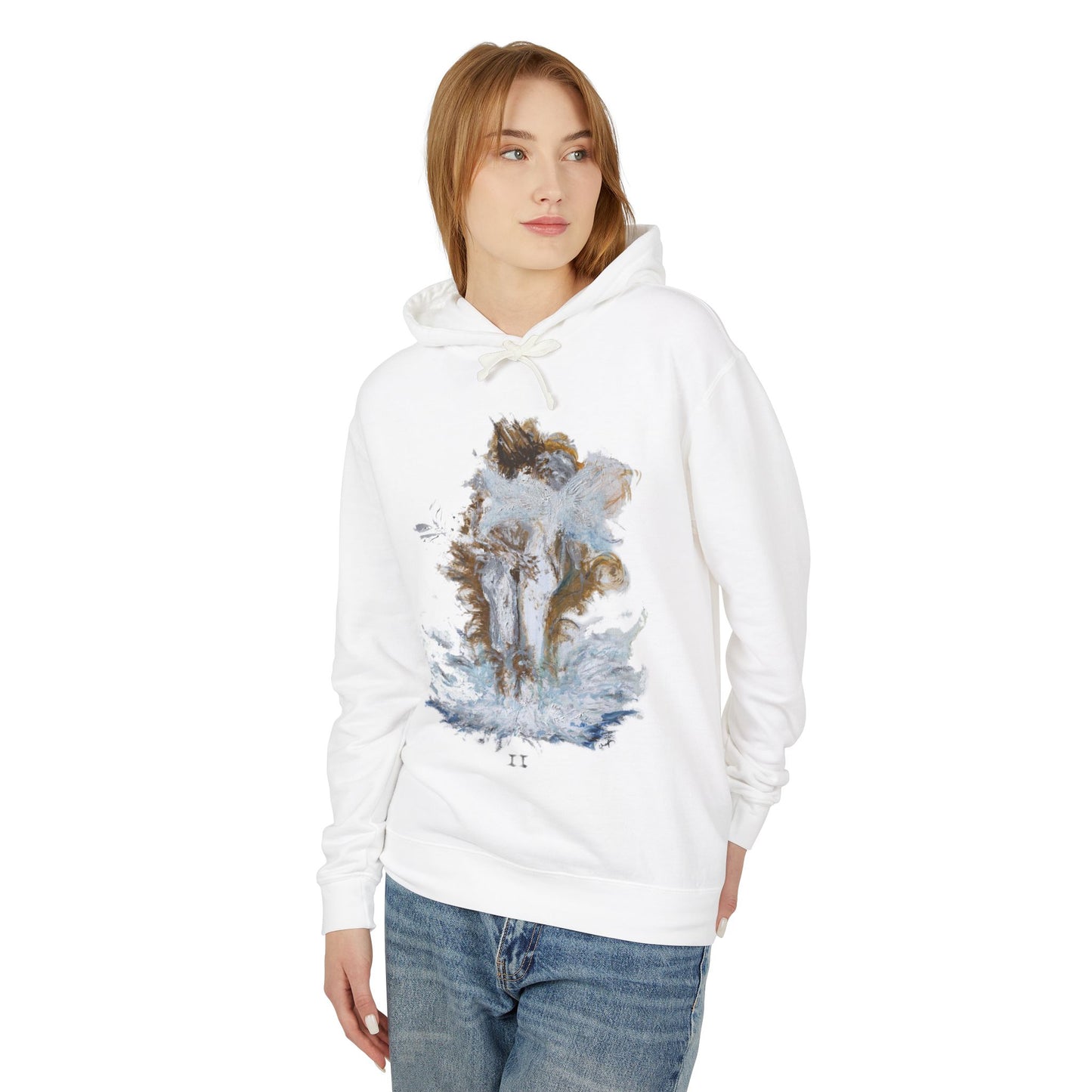 II of Cups - Unisex Lightweight Hooded Sweatshirt