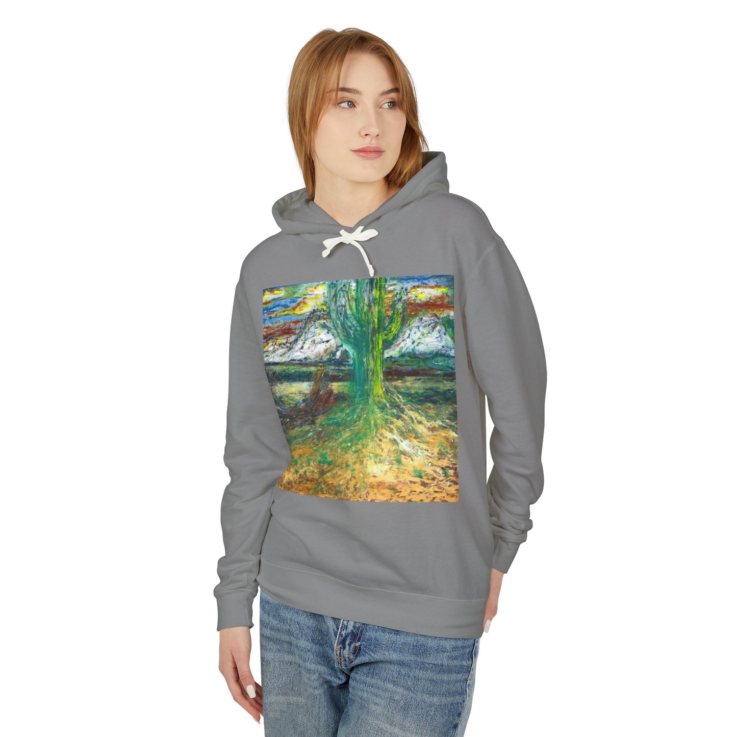 Saguaro Spirit - Unisex Lightweight Hooded Sweatshirt