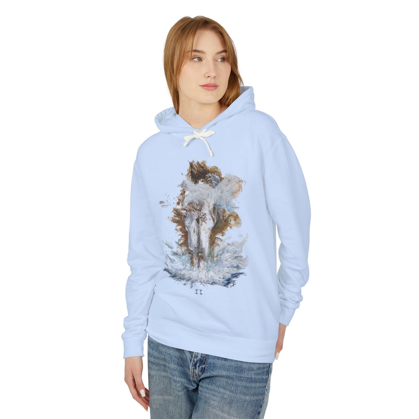 II of Cups - Unisex Lightweight Hooded Sweatshirt