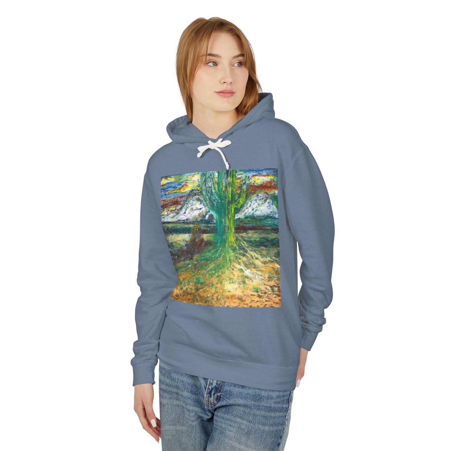 Saguaro Spirit - Unisex Lightweight Hooded Sweatshirt