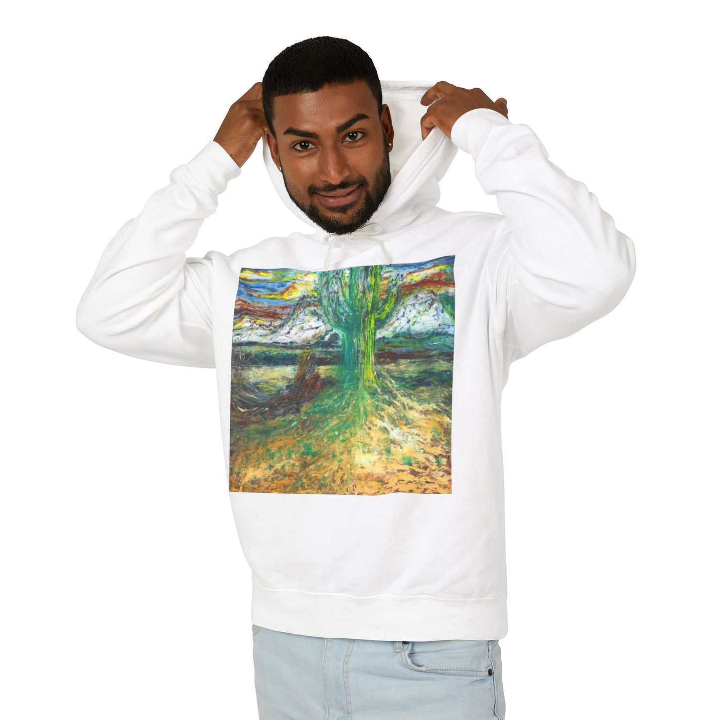 Saguaro Spirit - Unisex Lightweight Hooded Sweatshirt