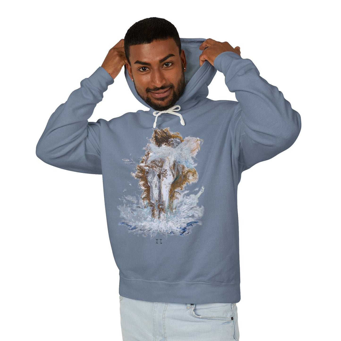 II of Cups - Unisex Lightweight Hooded Sweatshirt