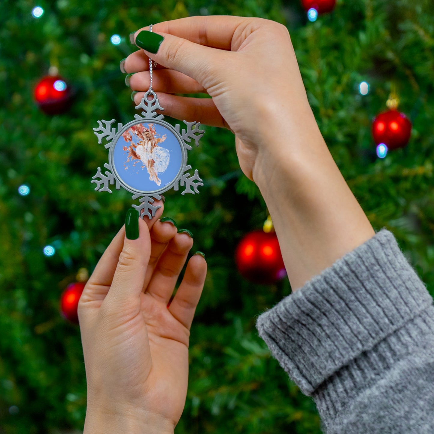 Wild Blue Yonder Diva Pewter Snowflake Ornament