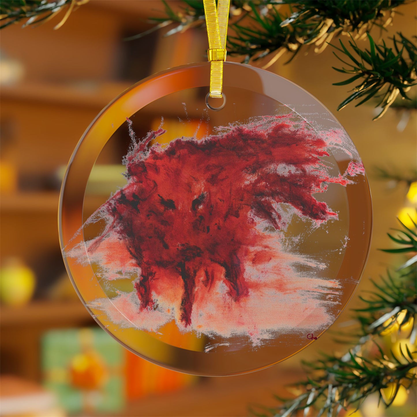 Javelina Glass Ornament