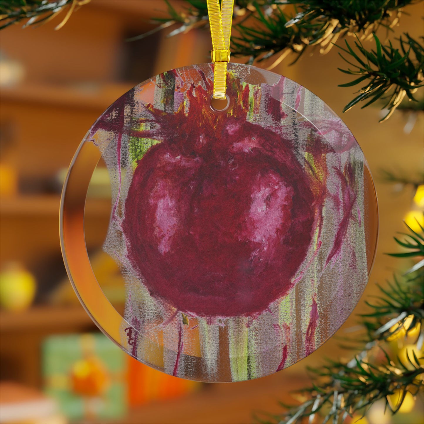 Pomegranate Glass Ornament