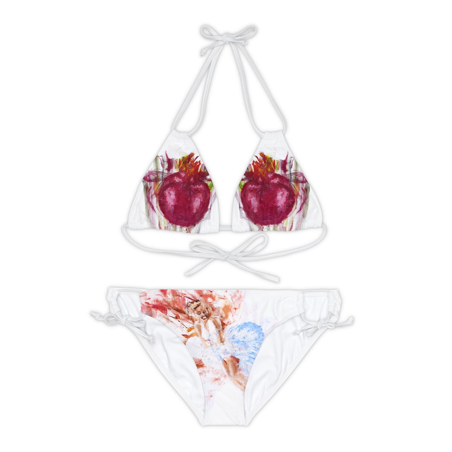 Pomegranate Diva Strappy Bikini Set (AOP)