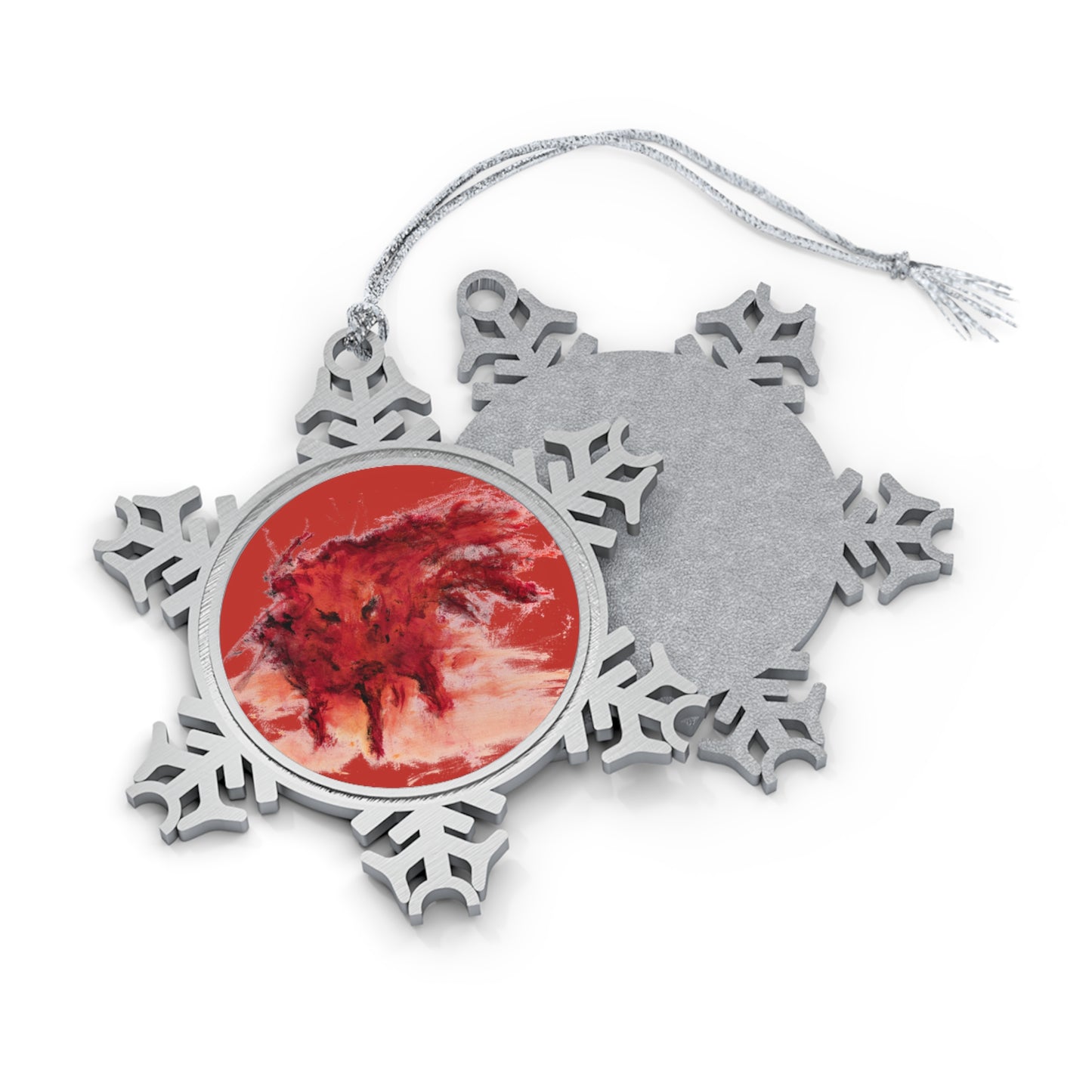 Sedona Red Javelina Pewter Snowflake Ornament