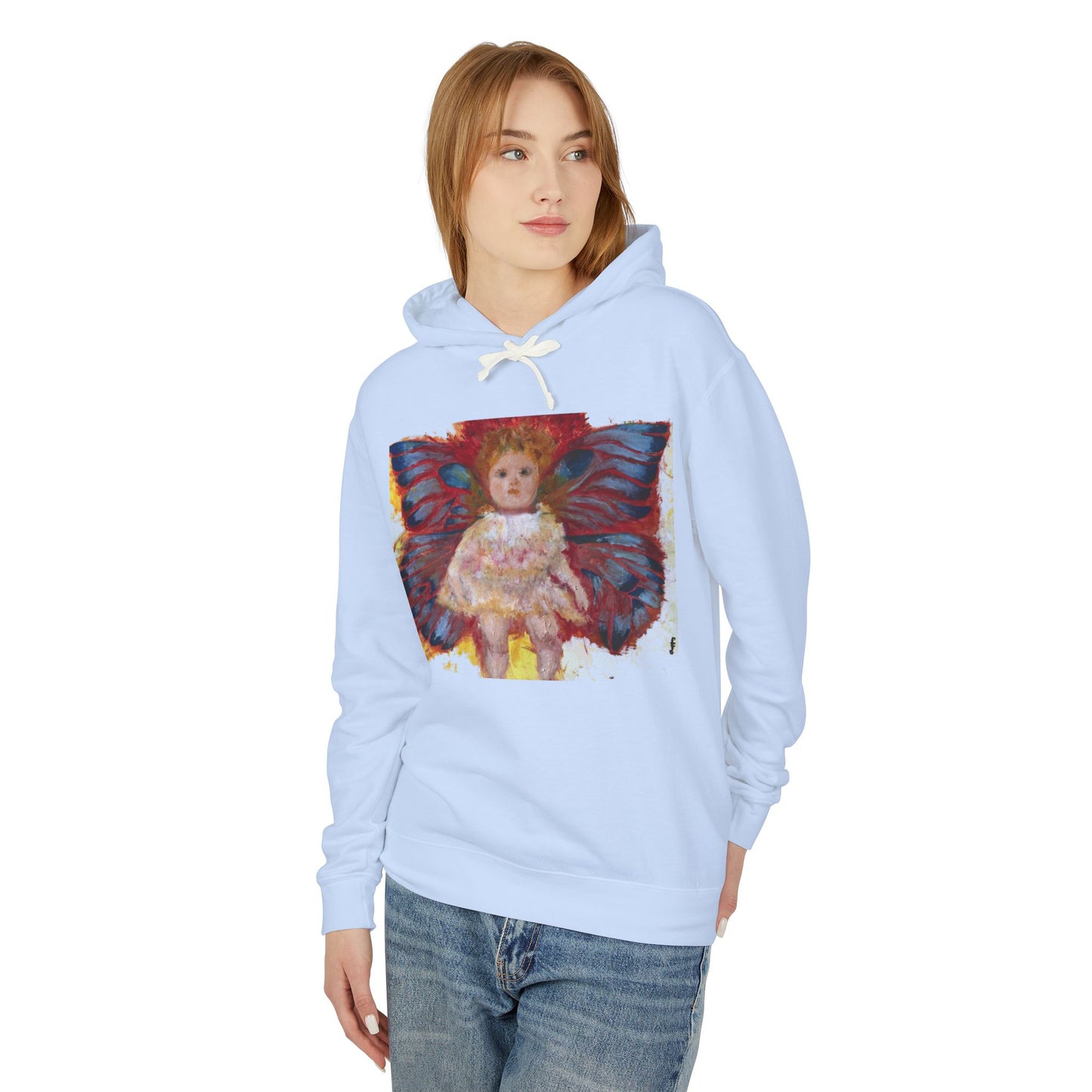 Butterfly Doll - Unisex Lightweight Hooded Sweatshirt