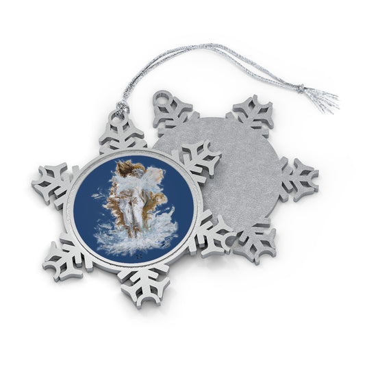 Synodic Blue Moon II of Cups Pewter Snowflake Ornament