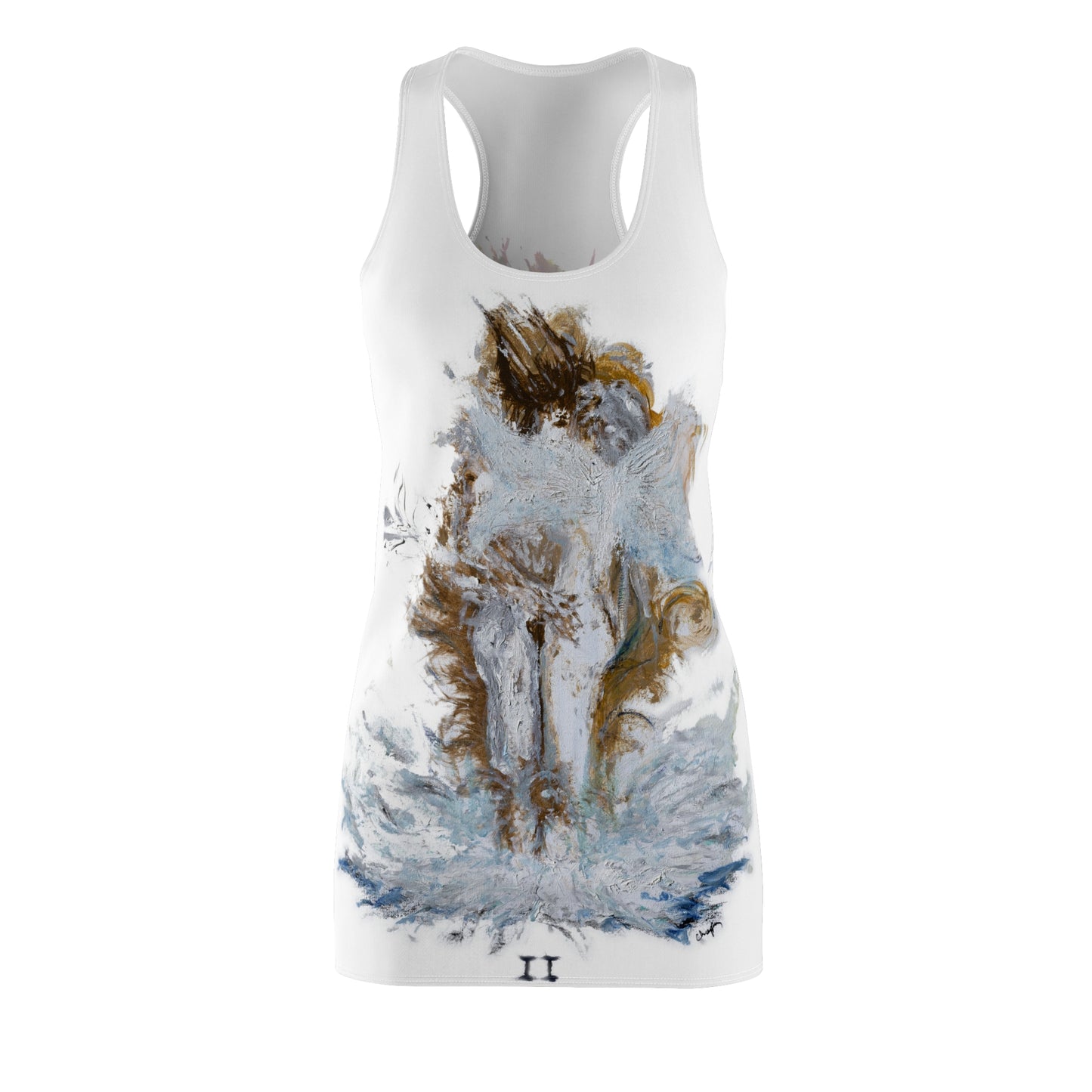 II of Cups Tarot Women's Cut & Sew Racerback Dress (AOP)