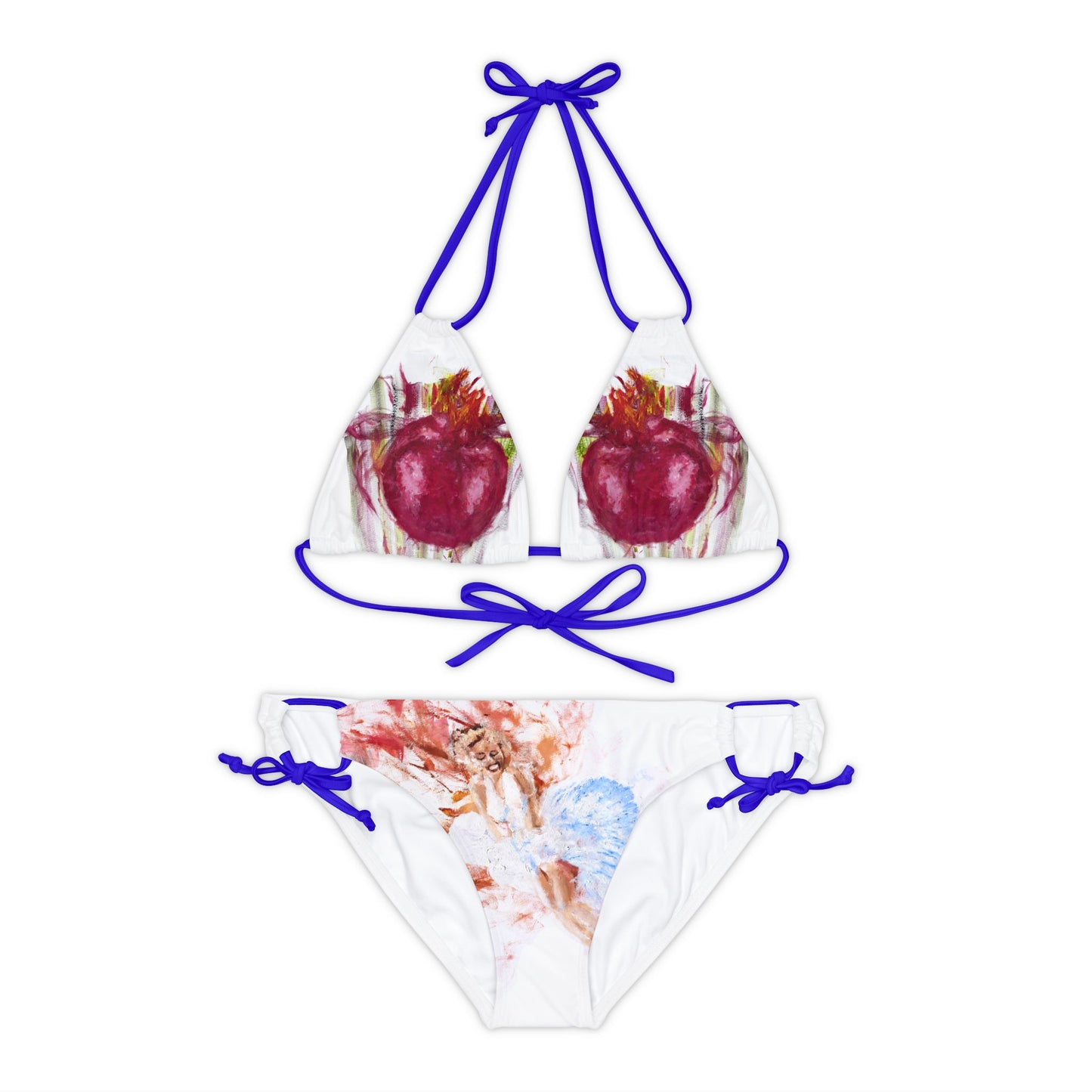 Pomegranate Diva Strappy Bikini Set (AOP)