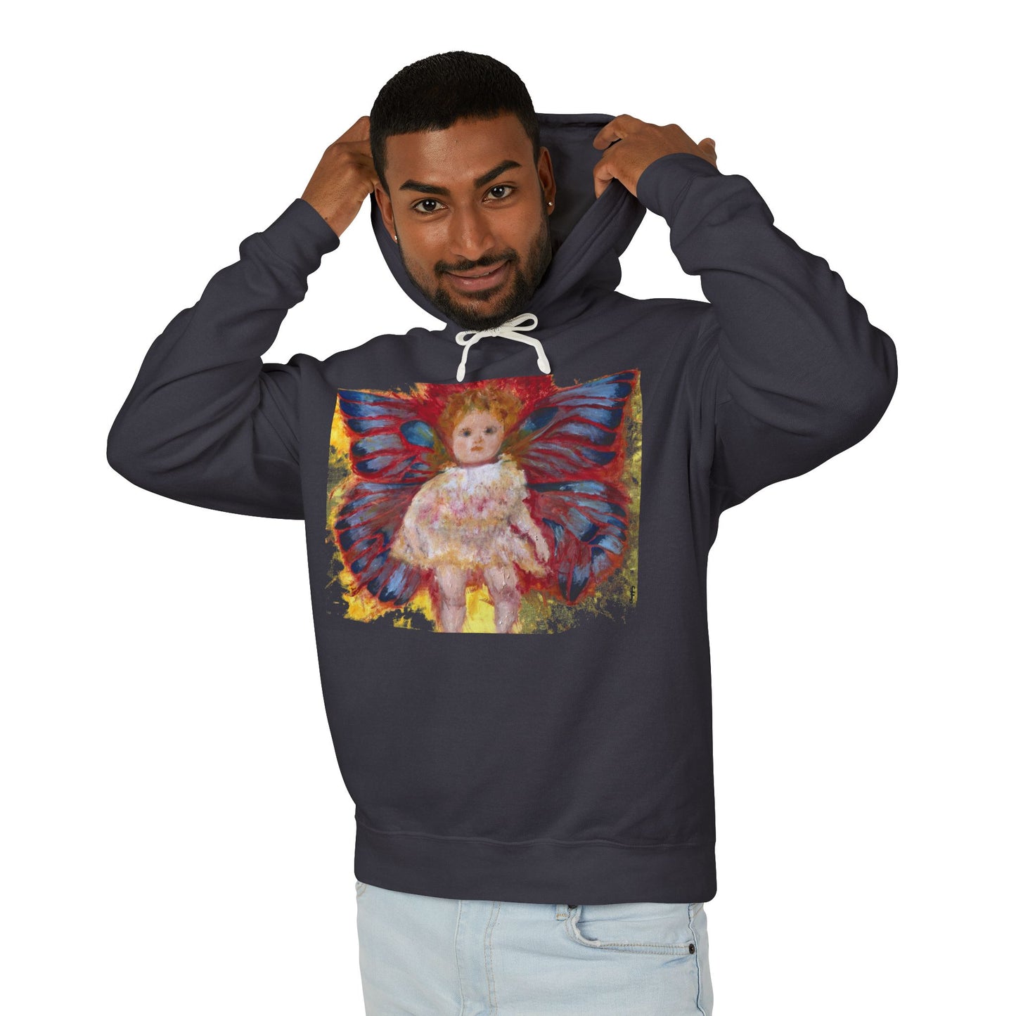 Butterfly Doll - Unisex Lightweight Hooded Sweatshirt