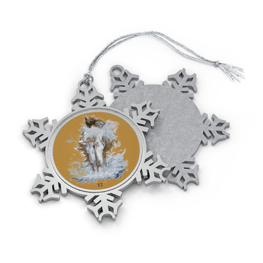 Golden Dawn II of Cups Pewter Snowflake Ornament