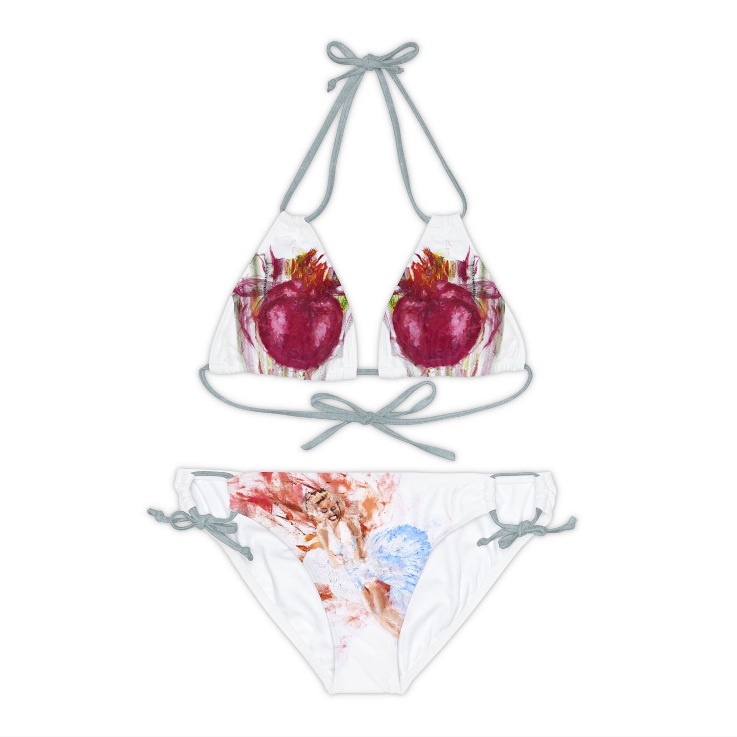 Pomegranate Diva Strappy Bikini Set (AOP)